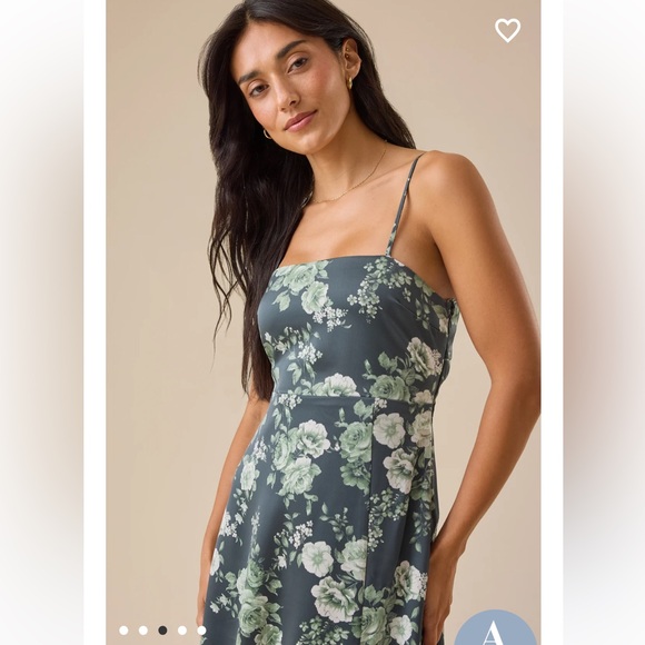 New with tags Altar’d State Reagan Floral Satin Midi Dress - Picture 3 of 5